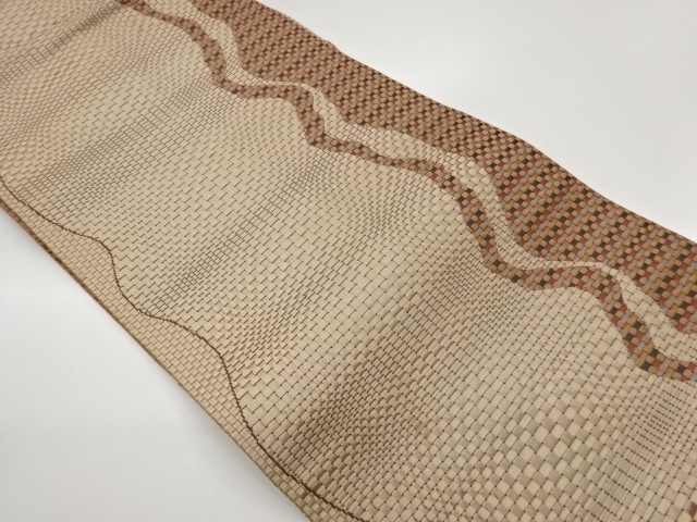 本場筑前博多よろけ縞模様織出し名古屋帯